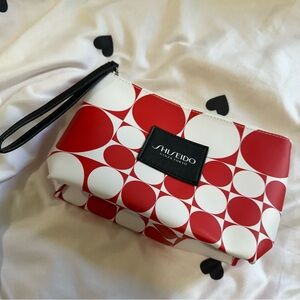💜 SHISEIDO Makeup Bag red white circles